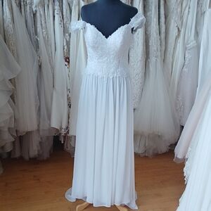 White Off Shoulder Wedding Dress